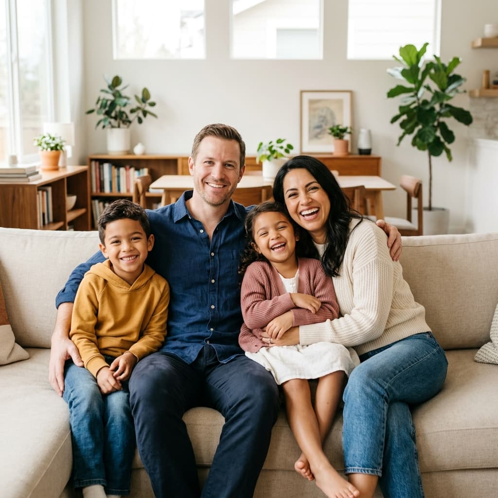 Smiling family